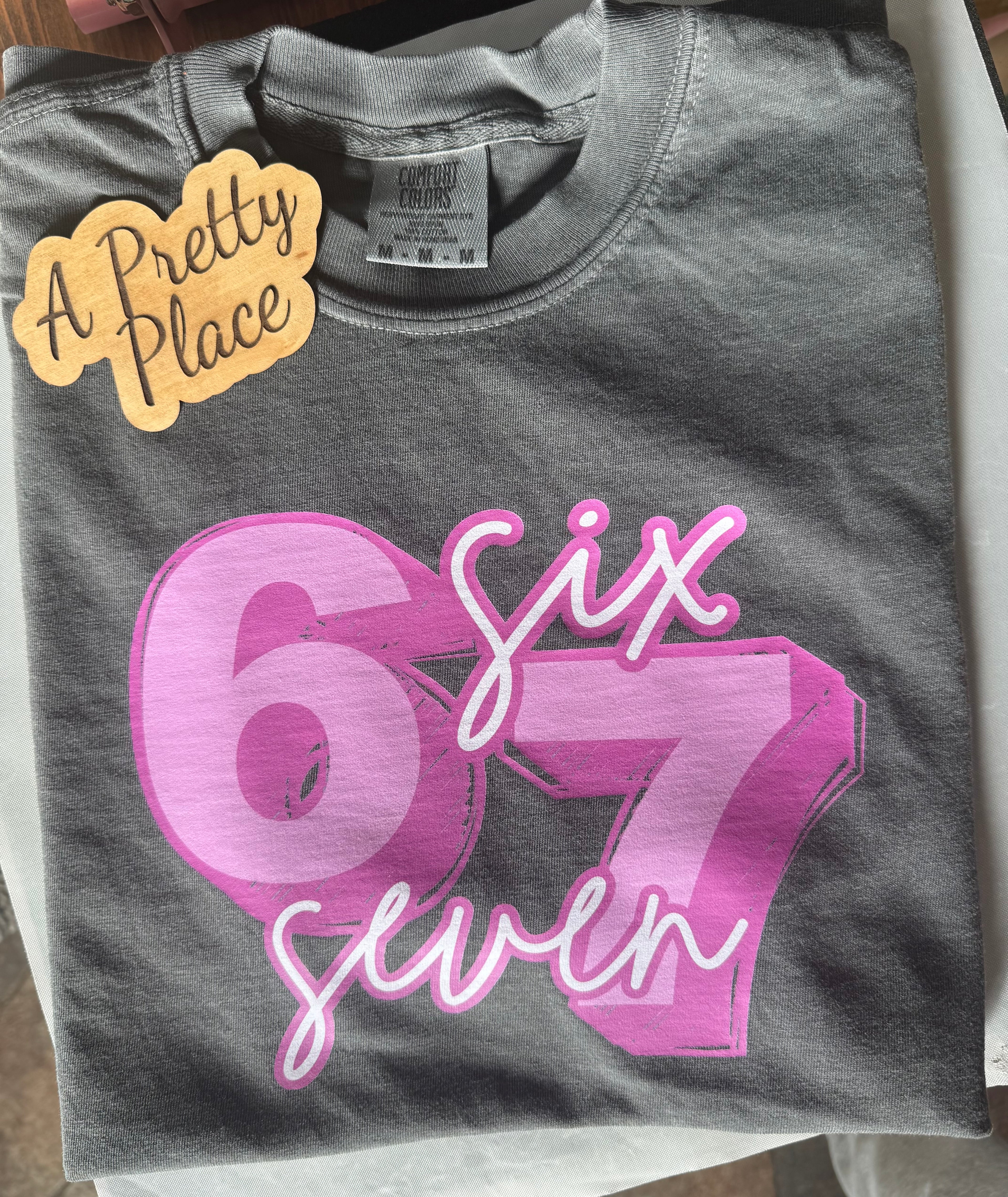 Pink 6 7 tee